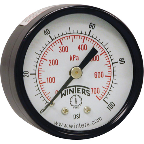 Economy Pressure Gauge, 2" , 0 - 160 psi, Back Mount, Analogue Mukwa Safety Services