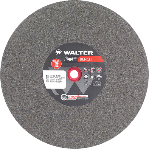 Bench Grinding Wheel, 10" x 1-1/4", 1" Arbor, 1 Mukwa Safety Services