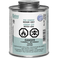 PVC Cement, 0.250 lbs, Brush-Top Can, Grey Mukwa Safety Services