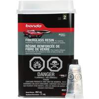 R&eacute;sine de fibre de verre Bondo, Deux composants, 852 ml, Bouteille, Blanc cass&eacute; Mukwa Safety Services
