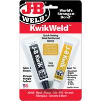 KwikWeld Epoxy, Two-Part, Tube, 2 oz., Grey Mukwa Safety Services