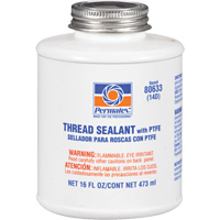 Thread Sealant with PTFE, Brush-Top Can, 473 ml, -54° C - 149° C/-65° F - 300° F Mukwa Safety Services