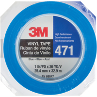 Ruban en vinyle 471, 25,4 mm (1") la x 32,9 m (108') lo, 5,3 mils, Bleu Mukwa Safety Services