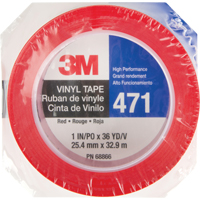 Ruban en vinyle 471, 25,4 mm (1") la x 32,9 m (108') lo, 5,3 mils, Rouge Mukwa Safety Services