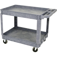 JPTC-3624 Chariot d'atelier robuste en polypropyl&egrave;ne, 2 niveaux, 46" la x 25-1/2" p x 33-1/4" h, 500 lb Cap Mukwa Safety Services