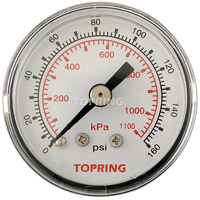 Pressure Gauge, 1-1/2" , 0 - 160 psi, Back Mount, Analogue Mukwa Safety Services
