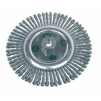 Knot Wire Wheel Brushes - Stringer Bead, 4-7/8" Dia., 0.02" Fill, 5/8"-11 Arbor, Steel Mukwa Safety Services