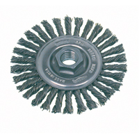 High Speed Small Grinder Stringer Bead Knot Wire Wheel Brush, 4" Dia., 0.02" Fill, 5/8"-11 Arbor, Stainless Steel Mukwa Safety Services