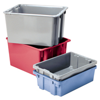 Polylewton Stack-N-Nest&reg; Containers, 15.1" x 30.1" x 24", Blue Mukwa Safety Services