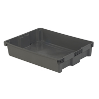 Polylewton Stack-N-Nest&reg; Containers, 6.1" x 29.6" x 22.4", Grey Mukwa Safety Services
