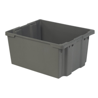 Polylewton Stack-N-Nest&reg; Containers, 15.1" x 30.1" x 24", Grey Mukwa Safety Services