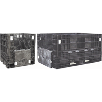 Conteneurs repliables en poly&eacute;thyl&egrave;ne, 30" lo x 32" la x 25" h, Noir Mukwa Safety Services