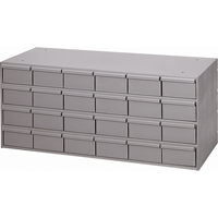 Industrial Drawer Cabinets, 24 Drawers, 33-3/4" W x 11-5/8" D x 14-3/8" H, Grey Mukwa Safety Services