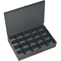 Compartment Scoop Boxes, Steel, 20 Slots, 18" W x 12" D x 3" H, Grey Mukwa Safety Services