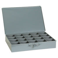 Compartment Scoop Boxes, Steel, 20 Slots, 18" W x 12" D x 3" H, Grey Mukwa Safety Services