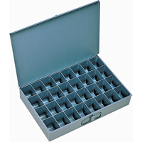 Compartment Scoop Boxes, Steel, 32 Slots, 18" W x 12" D x 3" H, Grey Mukwa Safety Services
