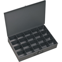 Compartment Scoop Boxes, Steel, 20 Slots, 13-3/8" W x 9-1/4" D x 2" H, Grey Mukwa Safety Services