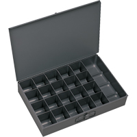 Compartment Scoop Boxes, Steel, 21 Slots, 13-3/8" W x 9-1/4" D x 2" H, Grey Mukwa Safety Services