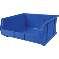 Plastic Bin, 16-1/2" W x 11" H x 18" D, Blue Mukwa Safety Services