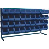 Louvered Rack with Bins, 36 Bins, 72" W x 15" D x 40" H Mukwa Safety Services