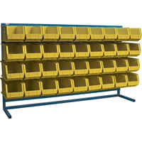Louvered Rack with Bins, 36 Bins, 72" W x 15" D x 40" H Mukwa Safety Services