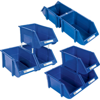 Stack & Hang Bin, 11-13/16" W x 7" H x 17-11/16" D, Blue Mukwa Safety Services