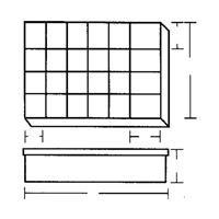 Compartment Case, Plastic, 24 Slots, 18-1/2" W x 13" D x 3" H, Grey Mukwa Safety Services
