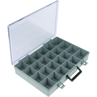Compartment Case, Plastic, 24 Slots, 15-1/2" W x 11-3/4" D x 2-1/2" H, Grey Mukwa Safety Services
