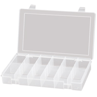 Compact Polypropylene Compartment Cases, 11" W x 6-3/4" D x 1-3/4" H, 12 Compartments Mukwa Safety Services