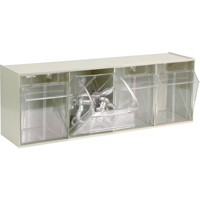 Tip-Out Bins Modular Storage System, 23-5/8" W x 6-5/8" D x 8-1/8" H, 4 Drawers Mukwa Safety Services