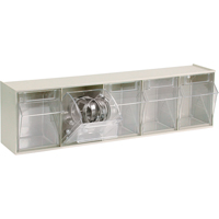 Tip-Out Bins Modular Storage System, 23-5/8" W x 5-1/4" D x 6-1/2" H, 5 Drawers Mukwa Safety Services