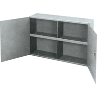 Utility Cabinet, Steel, 2 Shelves, 22-1/4" H x 33-3/4" W x 8-1/2" D, Grey Mukwa Safety Services
