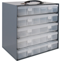 Compartment Box Cabinets, Steel, 5 Slots, 11-1/4" W x 6-3/4" D x 10-3/4" H, Grey Mukwa Safety Services