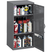 Utility Cabinet, Steel, 2 Shelves, 32-3/4" H x 19-7/8" W x 14-1/4" D, Grey Mukwa Safety Services