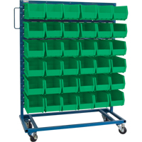 Support mobile pour bacs &agrave; un c&ocirc;t&eacute;, &agrave; un c&ocirc;t&eacute;, 36 bacs, 36" la x 16" p x 46-1/2" h Mukwa Safety Services