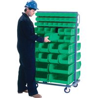 Support mobile deux c&ocirc;t&eacute;s pour bacs, &agrave; deux c&ocirc;t&eacute;s, 96 bacs, 36" la x 24" p x 63" h Mukwa Safety Services