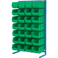 Support stationnaire pour bacs &agrave; un c&ocirc;t&eacute;, 36" la x 12" p x 61" h, 28 bacs Mukwa Safety Services