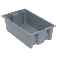 Stack & Nest Totes, 6" x 18" x 11", Grey Mukwa Safety Services