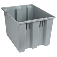 Stack & Nest Totes, 13" x 19.5" x 15.5", Grey Mukwa Safety Services