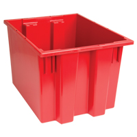 Stack & Nest Totes, 13" x 19.5" x 15.5", Red Mukwa Safety Services