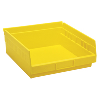 Shelf Bins, 11-1/8" W x 4" H x 11-5/8" D, Yellow, 30 lbs. Capacity Mukwa Safety Services