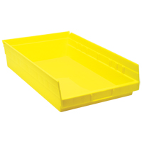 Bacs de rangement pour tablettes, 11-1/8" la x 4" H x 17-7/8" p, Jaune, Capacit&eacute; 40 lb Mukwa Safety Services