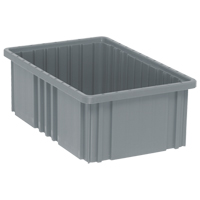 Contenants Divider Box, Plastique, 16,5" la x 10,9" p x 6" h, Gris Mukwa Safety Services