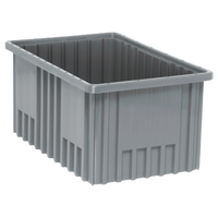 Contenants Divider Box, Plastique, 16,5" la x 10,9" p x 8" h, Gris Mukwa Safety Services