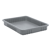 Contenants Divider Box, Plastique, 22,5" la x 17,5" p x 3" h, Gris Mukwa Safety Services
