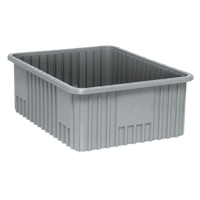 Contenants Divider Box, Plastique, 22,5" la x 17,5" p x 8" h, Gris Mukwa Safety Services
