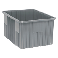 Contenants Divider Box, Plastique, 22,5" la x 17,5" p x 12" h, Gris Mukwa Safety Services