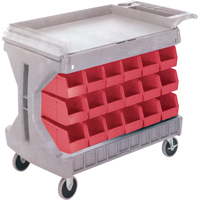 Pro Cart With Blue Bins, Double-sided, 36 bins, 45-5/18" W x 24" D x 34-3/4" H Mukwa Safety Services