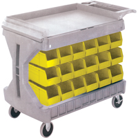Pro Cart With Yellow Bins, Double-sided, 36 bins, 45-5/18" W x 24" D x 34-3/4" H Mukwa Safety Services