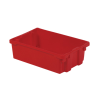 Polylewton Stack-N-Nest&reg; Containers, 6.2" x 20.1" x 13", Red Mukwa Safety Services